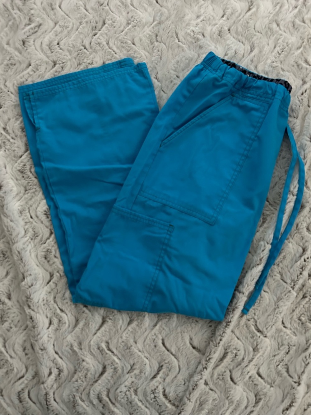 Women's Teal Blue Drawstring Cargo Pants